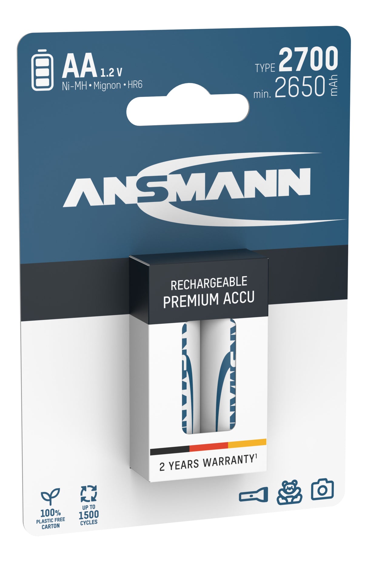 Ansmann NiMH-Akku Mignon 2700mAh 2er Blister