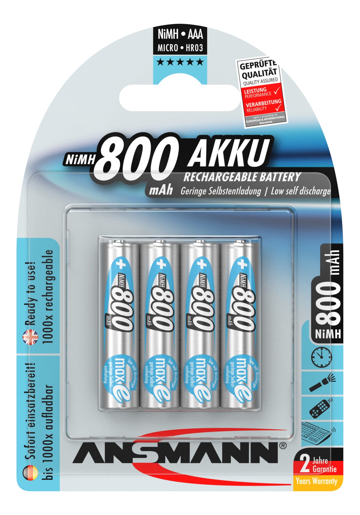 Ansmann maxE Micro AAA Akku im 4er Blister