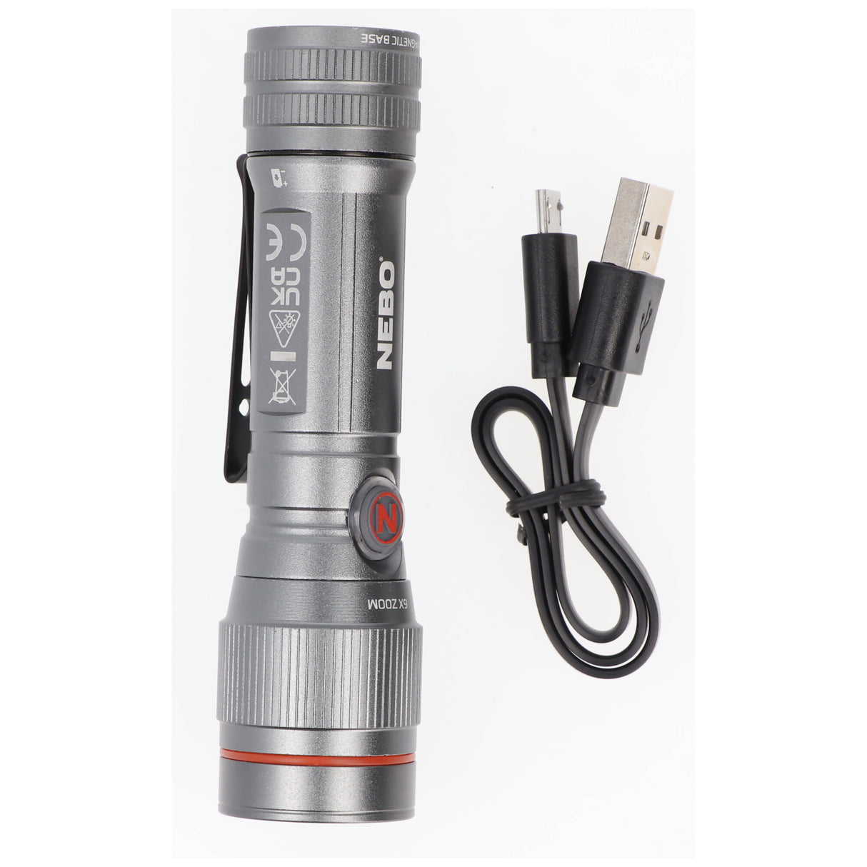 NEBO LED Taschenlampe 450 FLEX mit bis zu 450lm und 237m Leuchtweite integrierter Li-ion Akku 3,7V 600mAh