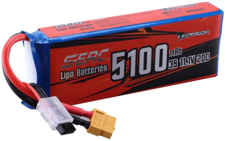Sunpadow 3S 11,1V RC Lipo Akku 20C 5100mAh mit XT60 Stecker (2 Stück)