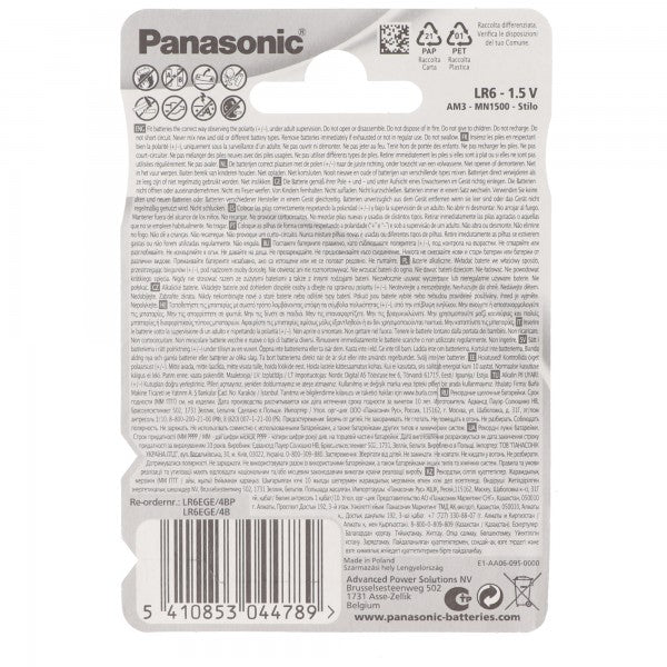 4er Blister Panasonic EVOLTA Batterie die neue Alkaline Batterien Mignon/AA