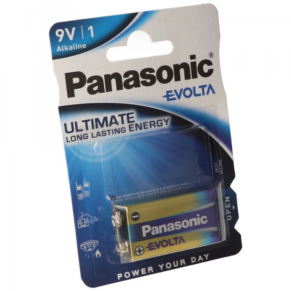 Panasonic Evolta 9V-Block, Alkaline Batterie, 9V Batterie ideal für Rauchmelder, Fernbedienungen