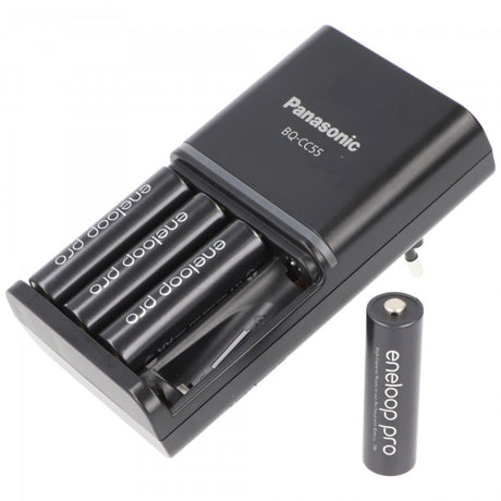 Panasonic Akku NiMH, Universal Ladegerät BQ CC55, AA/AAA eneloop pro, inkl. Akkus, 4x Mignon 2500mAh, Retail