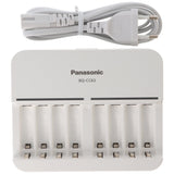 Panasonic eneloop bk-4mcc 8 Stück AAA Micro Akkus, 8fach eneloop Standard Schnell-Ladegerät und AccuCell Akkubox AAA/AA