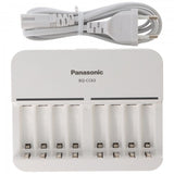 8fach Panasonic Schnell-Ladegerät 5 Stunden für 8 NiMH Akkus Micro AAA und Mignon AA