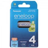 Panasonic eneloop, vorgeladen, Retail Blister (4-Pack) BK-3MCDE/4BE Akku NiMH, Mignon, AA, HR06, 1.2V und 2000mAh 5410853064190