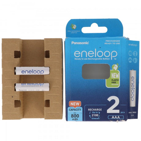 Panasonic eneloop, vorgeladen, Retail Blister (2-Pack) BK-4MCDE/2BE Akku NiMH, Micro, AAA, HR03, 1.2V und 800mAh 5410853064268