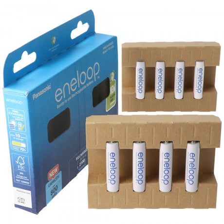 Panasonic eneloop, vorgeladen, Retail Blister und 800mAh 5410853064329 8-Pack BK-4MCDE/8BE Akku NiMH, Micro, AAA, HR03, 1.2V