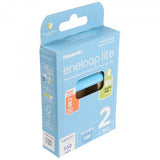 Panasonic eneloop lite, vorgeladen, Retail Blister 2-Pack BK-4LCCE/2BE Akku NiMH, Micro, AAA, HR03, 1.2V und 550mAh 5410853064336