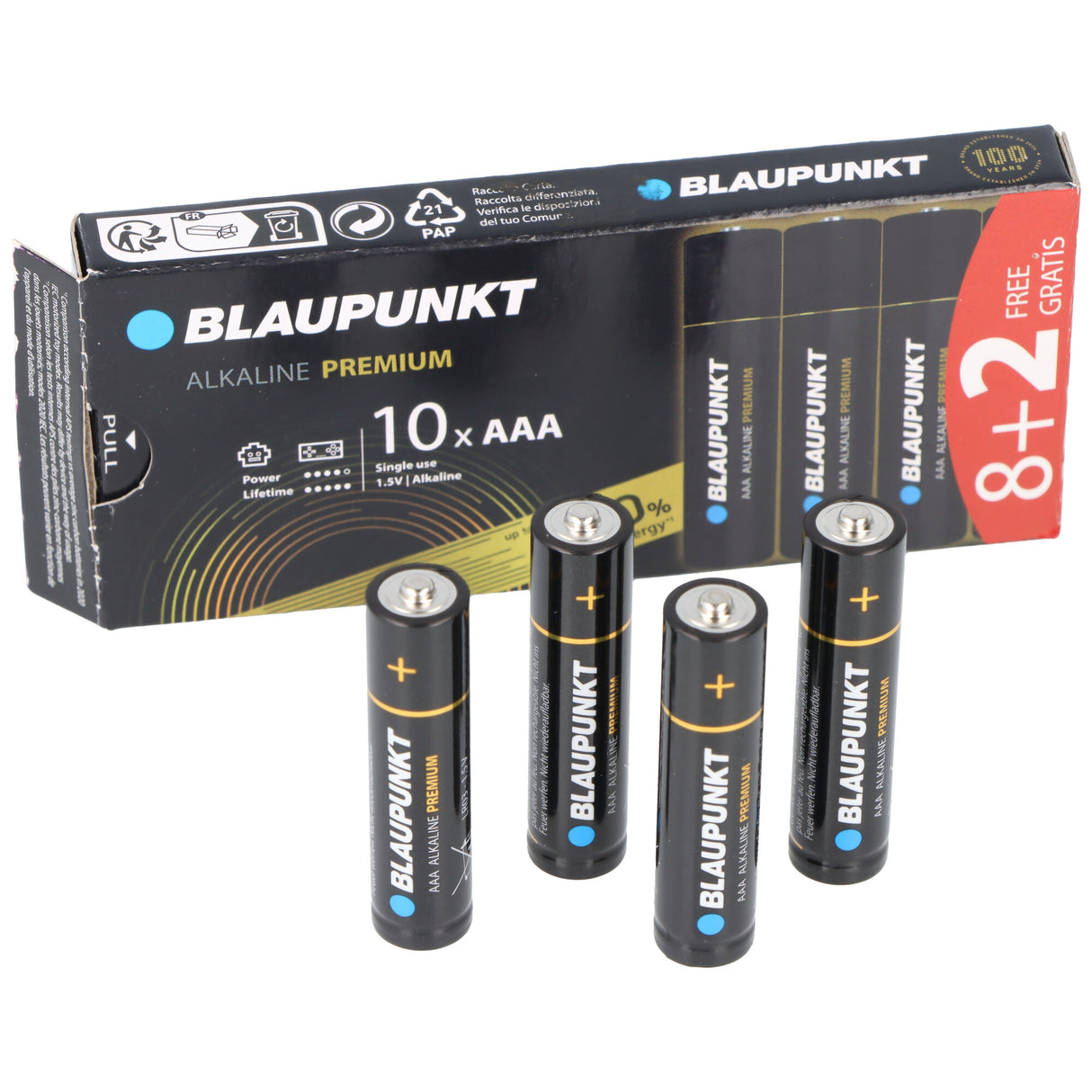 Blaupunkt Alkaline Premium Batterie 1,5V AAA LR03 10er-Pack