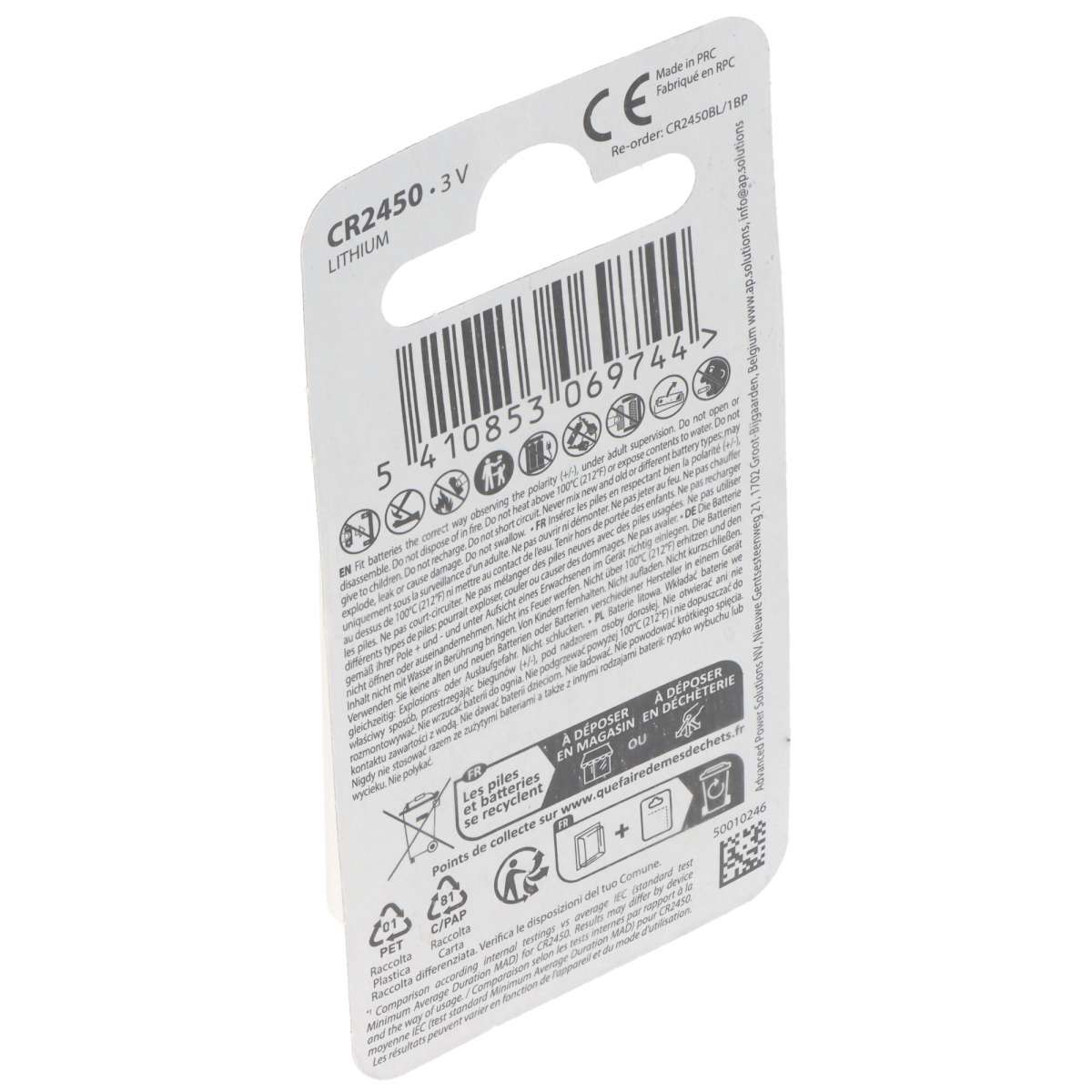 Blaupunkt CR2450 lithium battery 3V