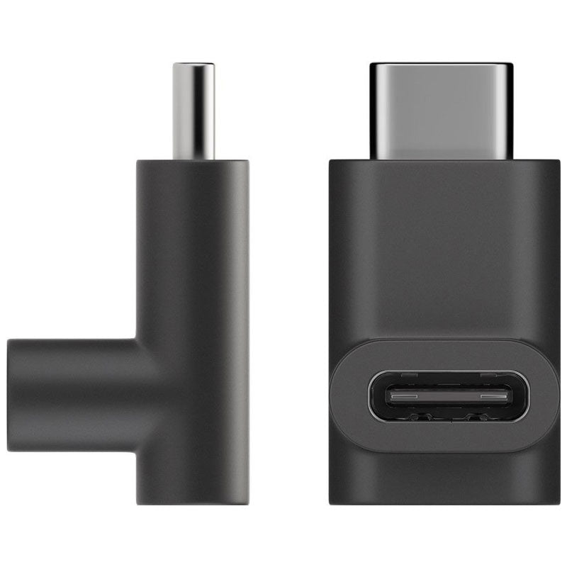 AccuCell Adapter USB-C auf USB-C 90 Grad Winkel, schwarz USB-C-Buchse abgewinkelt auf USB-C-Stecker