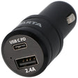 Varta 57932 Car Charger Dural USB Ausgang 2,4A und USB Type C 3,0A Out