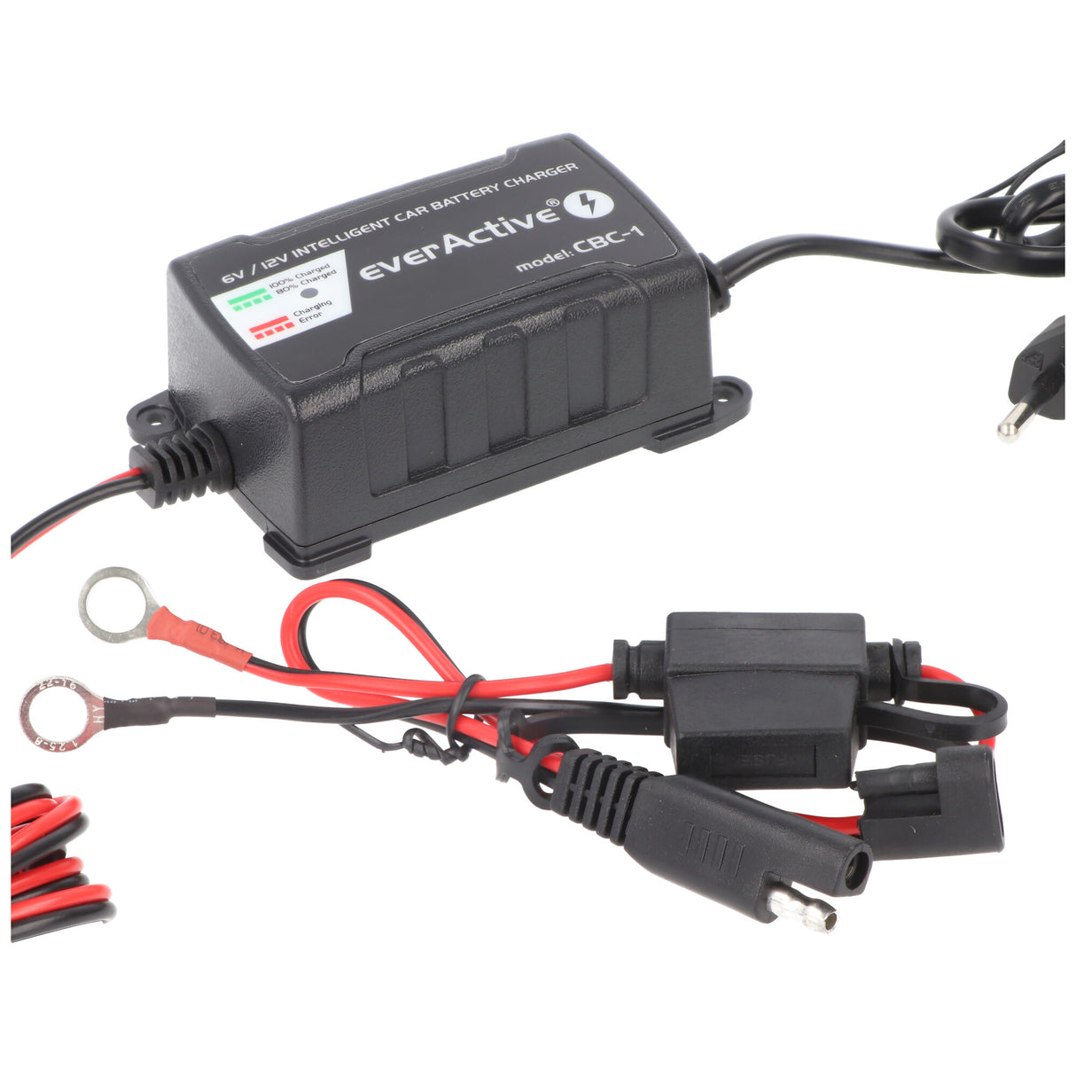 EverActive Ladegerät für 6 Volt und 12 Volt für Auto-, Motorrad-, Bleisäure-, PB, Gel, AGM Akku 2-24A