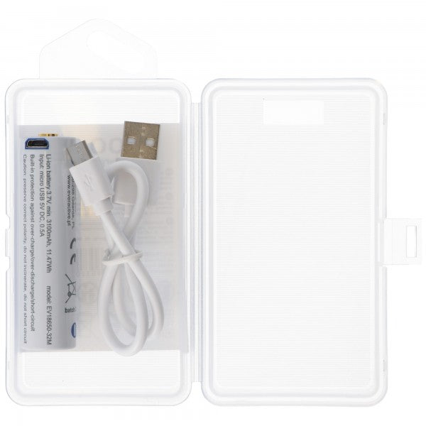 everActive Li-Ion 18650 Akku mit Micro-USB 3,7 Volt 3200mAh