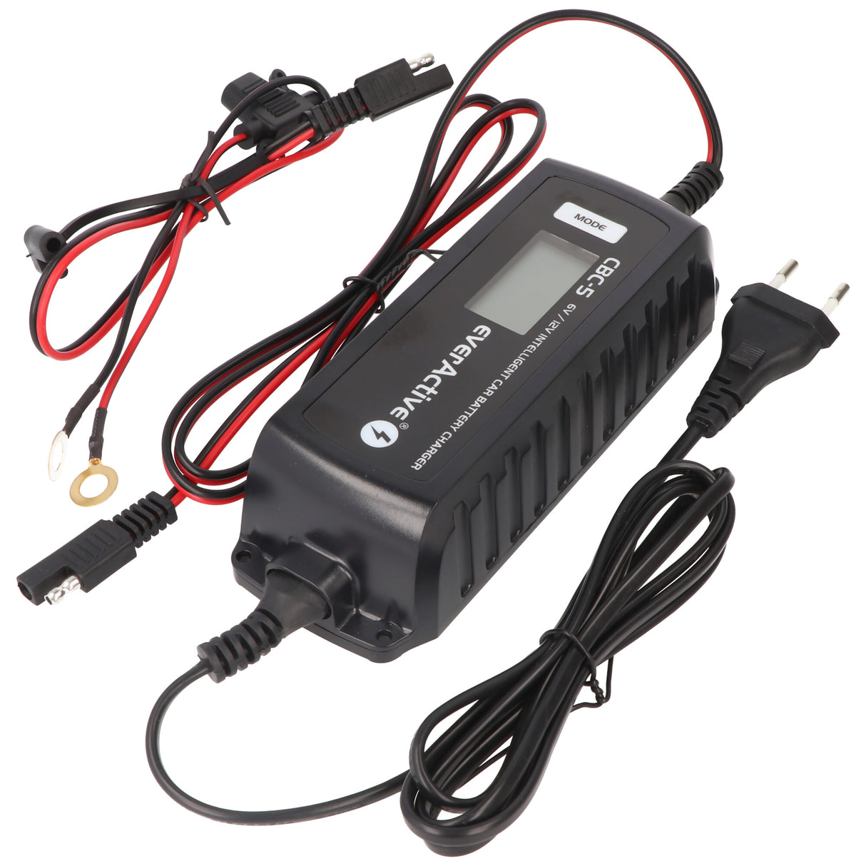 everActive Schnell-Ladegerät mit LCD-Display für 6 Volt und 12 Volt für Auto-, Motorrad-, Bleisäure-, PB, Gel, AGM Akku