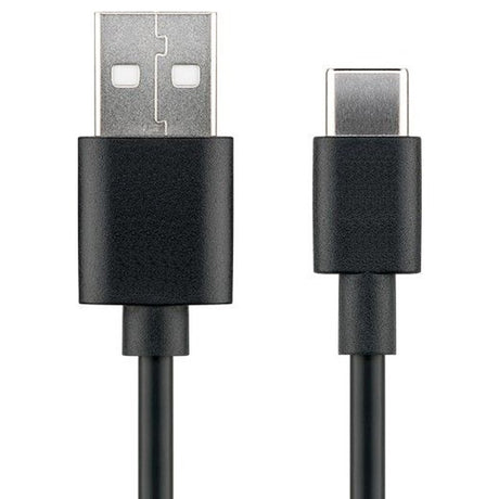 AccuCell USB-C Lade- und Synchronisationskabel für alle Geräte mit USB-C Anschluss, 2 Meter Schwarz