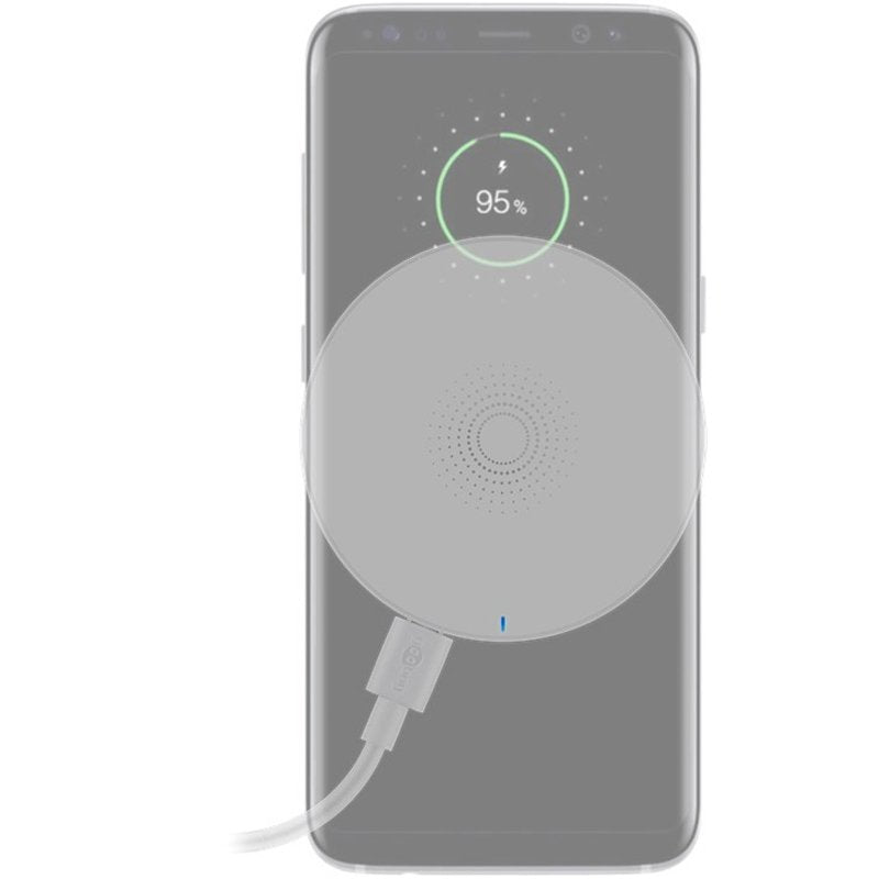AccuCell Induktionsladegerät für Qi-kompatible Handy, Smartphone und Endgeräte, weiß, Ladestrom 1A
