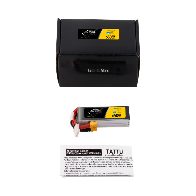 Tattu 2S 650mAh 95C 7,6V HV Lipo Akku mit XT30 Long-Pack