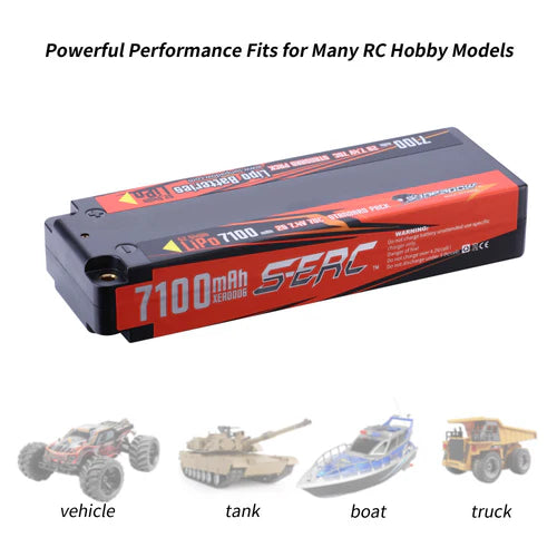 Sunpadow 2S Lipo-Akku 70C 7100mAh 7,4V Hardcase mit 4 mm Bullet (2 St.)