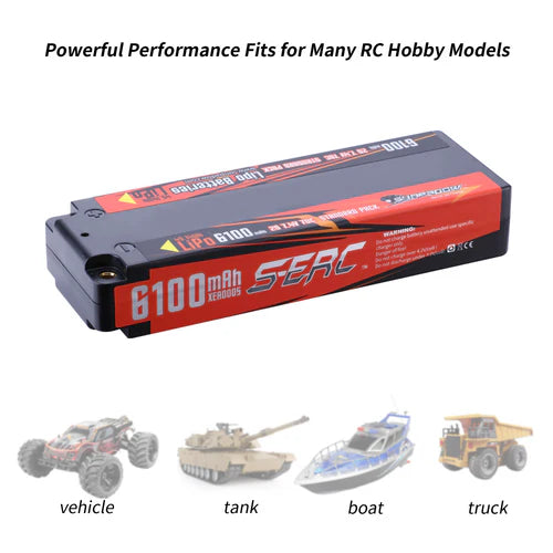 Sunpadow 2S Lipo-Akku 6100mAh 70C 7,4V Hardcase mit 4 mm Bullet (2 St.)