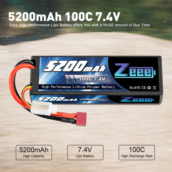 Zeee 2S 5200mAh 7,4V 100C Deans (2 Stück)
