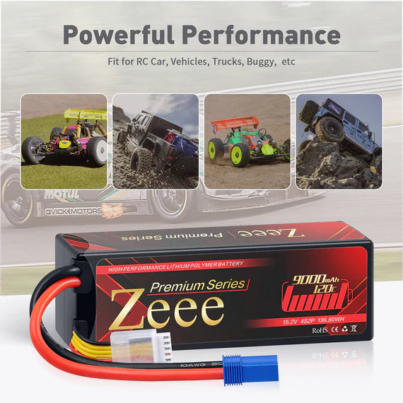 Zeee Premium Series 4S 9000mAh 15,2V 120C Hardcase EC5 (2 Stück)