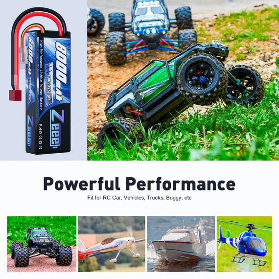 Zeee 2S 8000mAh 7,4V 100C Hardcase Deans (2 Stück)