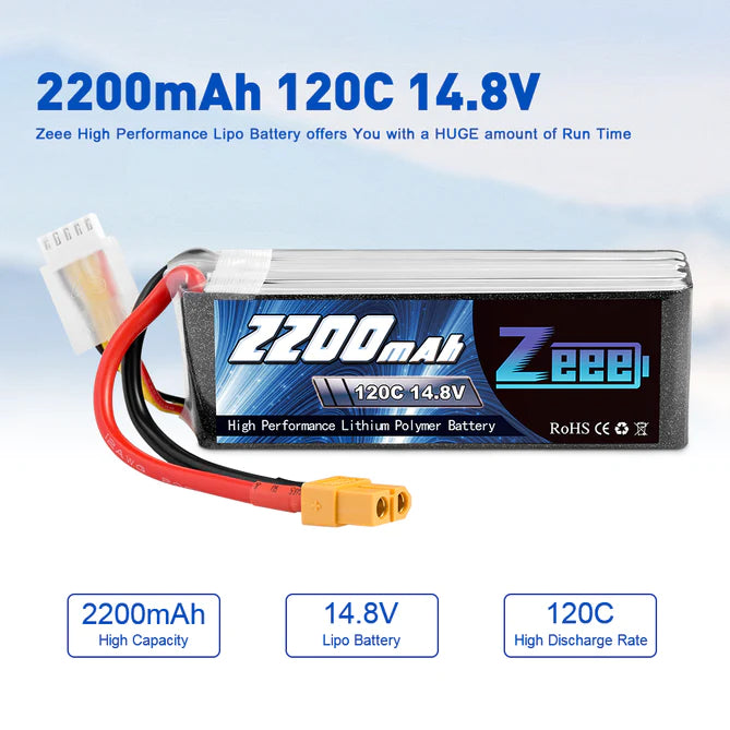 Zeee 4S 2200mAh 14,8V 120C XT60 Graphen-Akku (2 Stück)