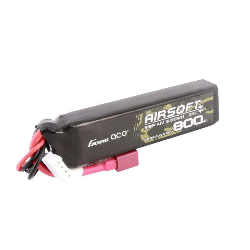 Gens Ace Lipo 3S 800mAh 11,1V 25C 3S1P Airsoft Deans