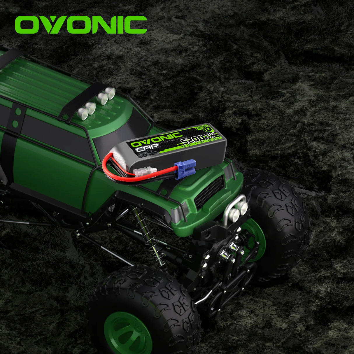 Ovoniv Car 4S 5200mAh Lipo Akku 130C 14,8V RC Lipo Akku mit EC5 Stecker (2 Stück)