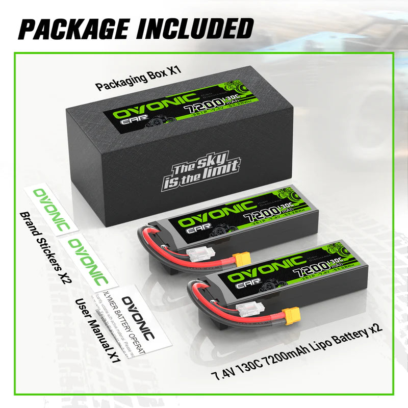 7200mAh / 2S / XT60 to TRA