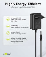 Goobay 12-V-Netzteil (18 W / 1,5 A) - mit DC-Stecker 5,5 mm x 2,1 mm