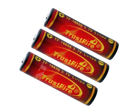 Trustfire 18650 geschützter Li-Ion-Akku 3000mAh (Flame) - 3 Stück