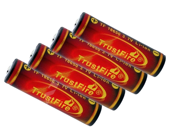 Trustfire 18650 geschützter Li-Ion Akku 3000mAh 3,7V (Flame) - 4 Stück