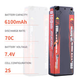 Sunpadow 2S Lipo-Akku 6100mAh 70C 7,4V Hardcase mit 4 mm Bullet (2 St.)