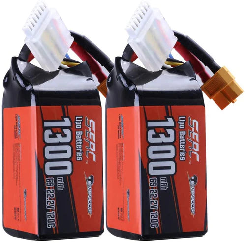 Sunpadow 6S Lipo-Akku 1300mAh 120C 22,2V Softpack mit XT60-Anschluss (2 St.)