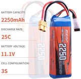 Sunpadow 3S Lipo Akku 25C 2250mAh 11,1V mit XT60 Stecker (2 St.)