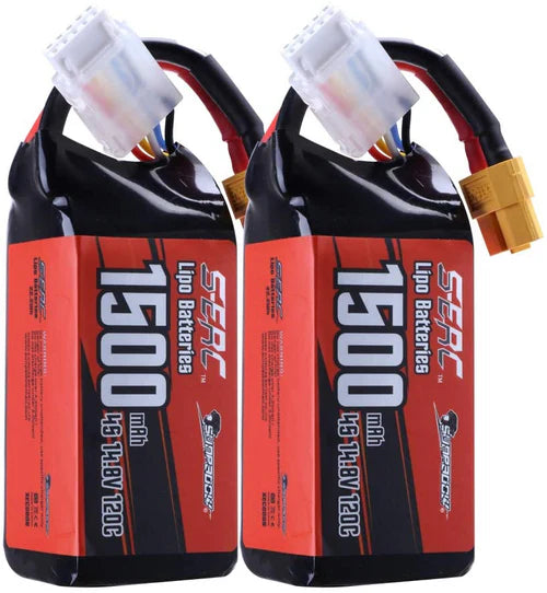 Sunpadow 4S Lipo Akku 14,8V 1500mAh 120C Softpack mit XT60 Stecker (2 St.)