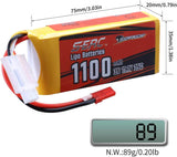 Sunpadow 3S RC Lipo-Akku 35C 1100mAh 11,1V mit JST-Stecker (2 St.)