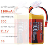 Sunpadow 3S RC Lipo-Akku 35C 1100mAh 11,1V mit JST-Stecker (2 St.)