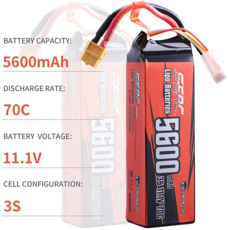 Sunpadow 3S LiPo-Akku 5600mAh 11,1V 70C mit XT60-Anschluss