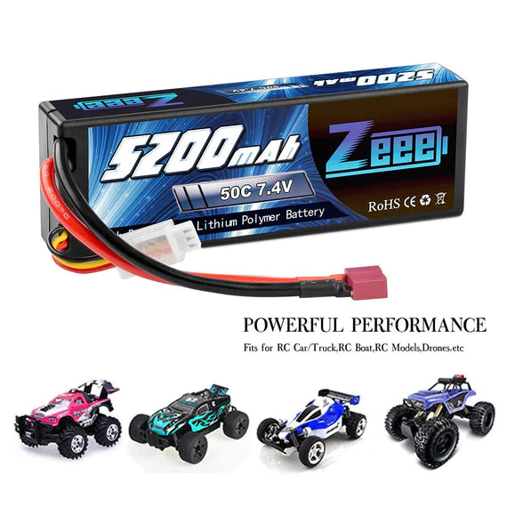 Zeee 2S 5200mAh 7,4V 50C Hardcase Dean Lipo Akku