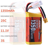 Sunpadow 3S RC Lipo-Akku 25C 11,1V 1350mAh mit XT30 (2 St.)