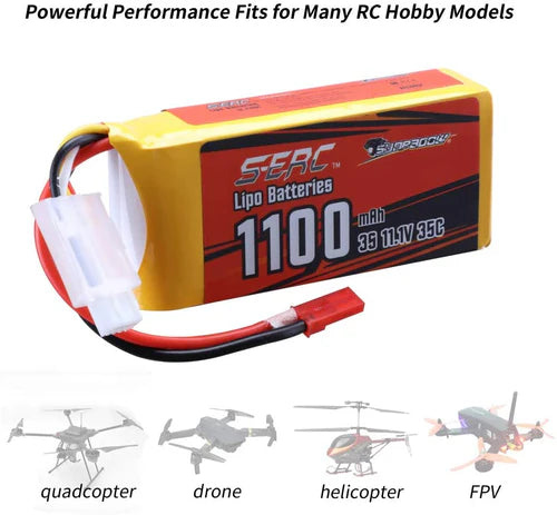 Sunpadow 3S RC Lipo-Akku 35C 1100mAh 11,1V mit JST-Stecker (2 St.)