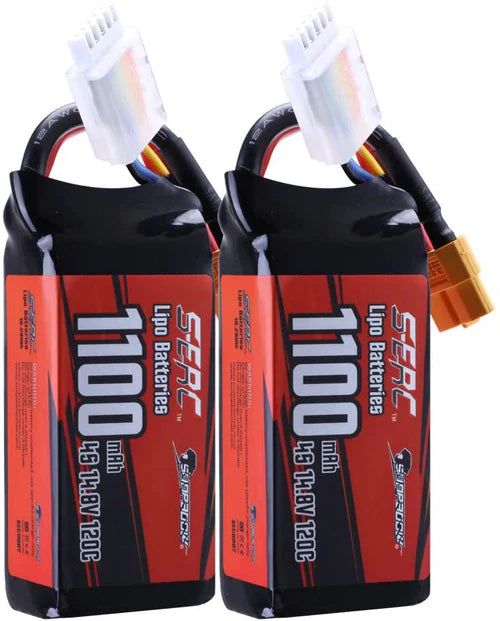 Sunpadow 4S Lipo Akku 14,8V 1100mAh 120C Softpack mit XT60 Stecker (2 St.)