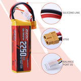 Sunpadow 3S RC Lipo Akku 2250mAh 60C 11,1V mit XT60 Stecker (2 St.)