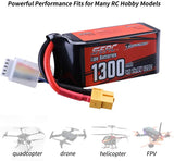 Sunpadow 4S Lipo-Akku 1300mAh 120C 14,8V Softpack mit XT60-Anschluss (2 St.)