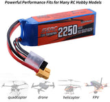 Sunpadow 3S Lipo Akku 25C 2250mAh 11,1V mit XT60 Stecker (2 St.)