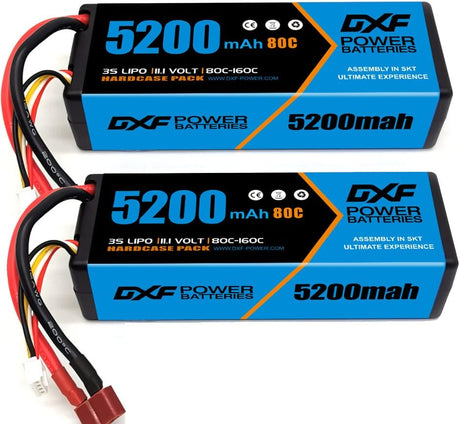 DXF 3S 11,1V 5200MAH 80C Blue Series Lipo Hardcase mit T-Stecker (2 Stuck )